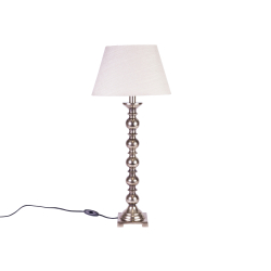 Lampa srebrna niklowana z abażurem 73cm